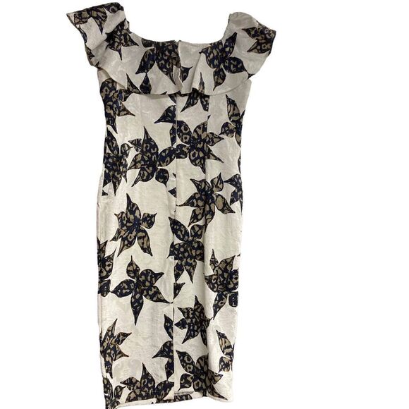 L’ATISTE‎ Women’s Floral Dress Size Small Blue Gold White - Picture 3 of 12